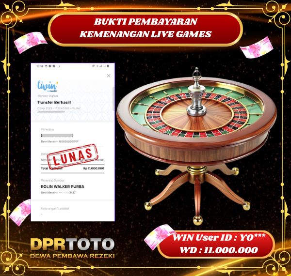 KEMENANGAN BESAR LIVE CASINO ROULETTE Rp 11.000.000 - LUNAS